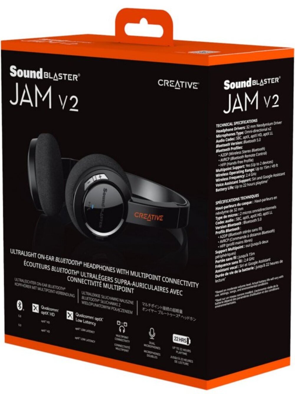 Sound Blaster Jam V2 ultralight on-ear bluetooth headphone